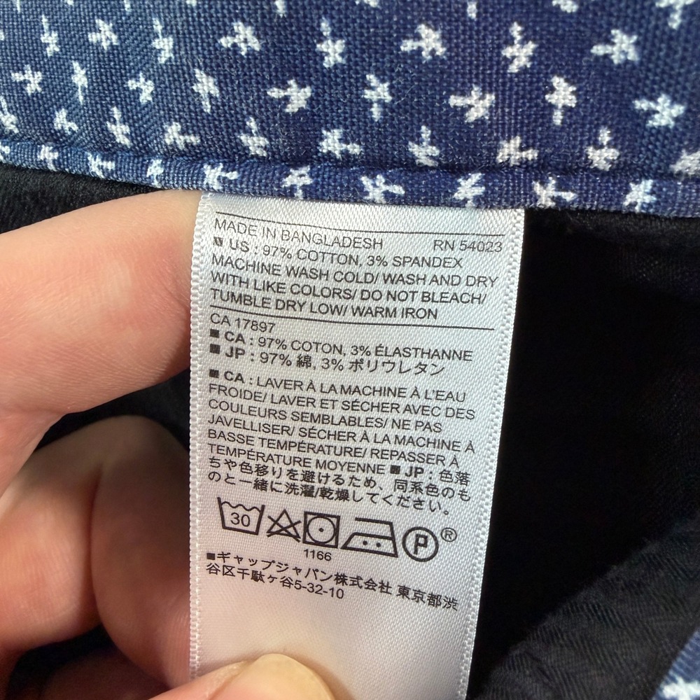 Banana Republic Aiden Chino Mens 33x30 Navy Blue Slim Fit Stretch Pants FOS-2 - Picture 7 of 11